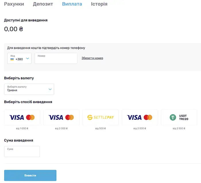Як вивести кошти казино Fontan 